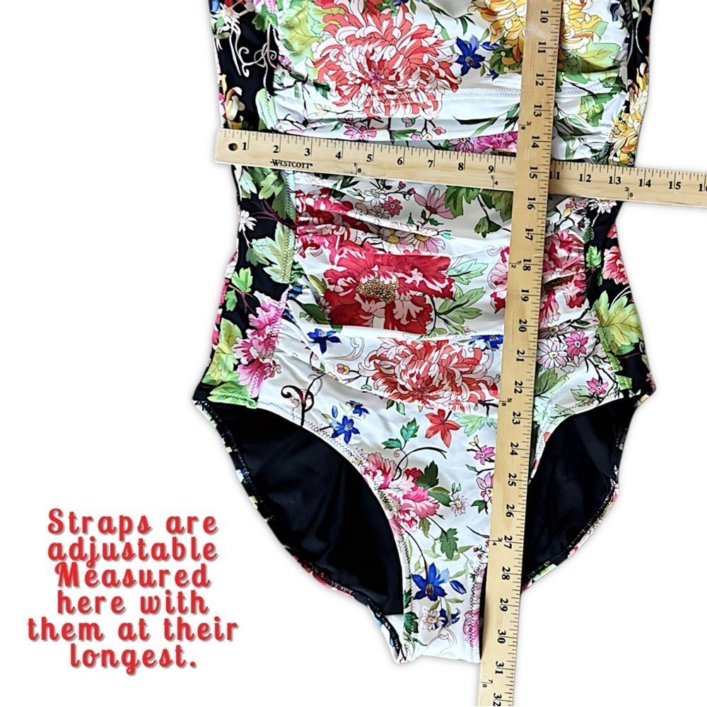 NWT Johnny Was Metalli Mix Ruched One Piece Swimsuit 2X - Picture 15 of 16